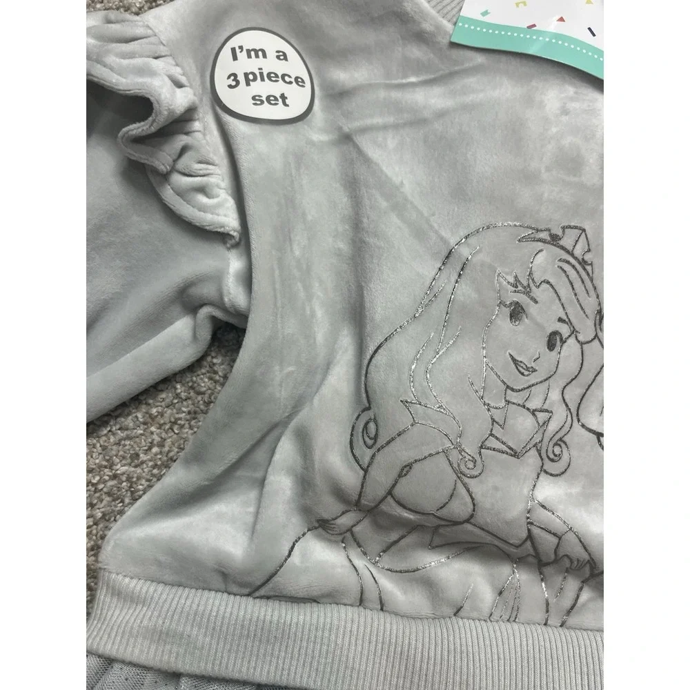 Disney Baby Princess 3 Piece Outfit Gray Size 24 Months‎ Dress